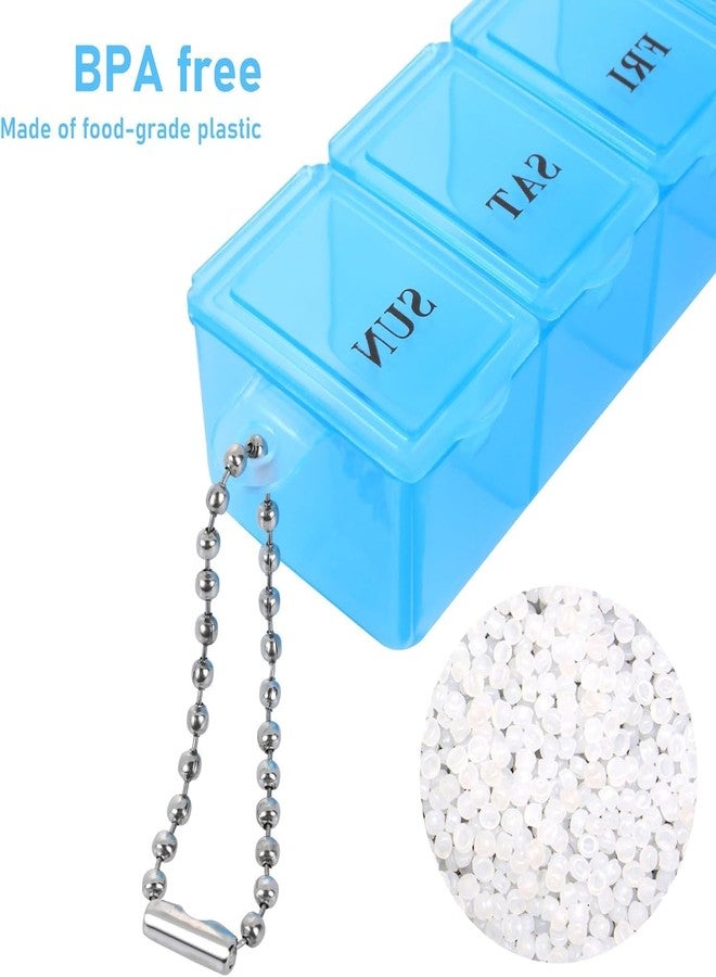 SpiderJuice 2Pc Single Line Weekly 7 Days 1 Time Portable Pill Tablet Medicine Storage Holder Organizer Manager Travel Box - Image 3
